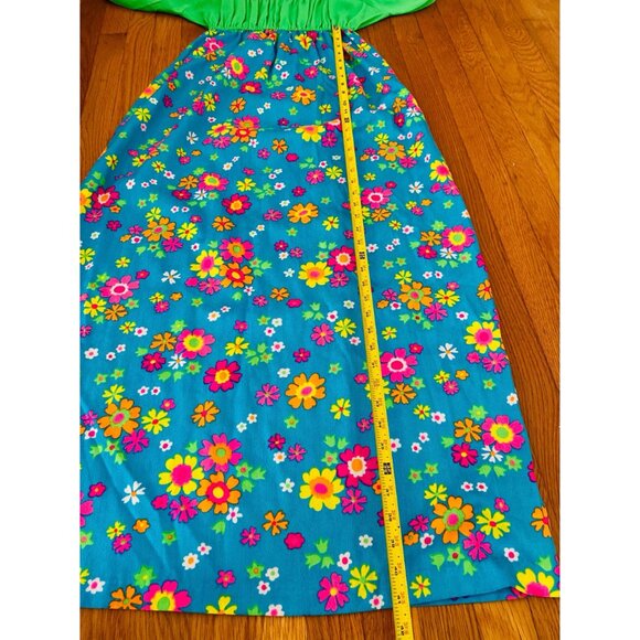 Vintage 1960s Colorful Floral Maxi Dress, Size Small, Made in California - Picture 8 of 10